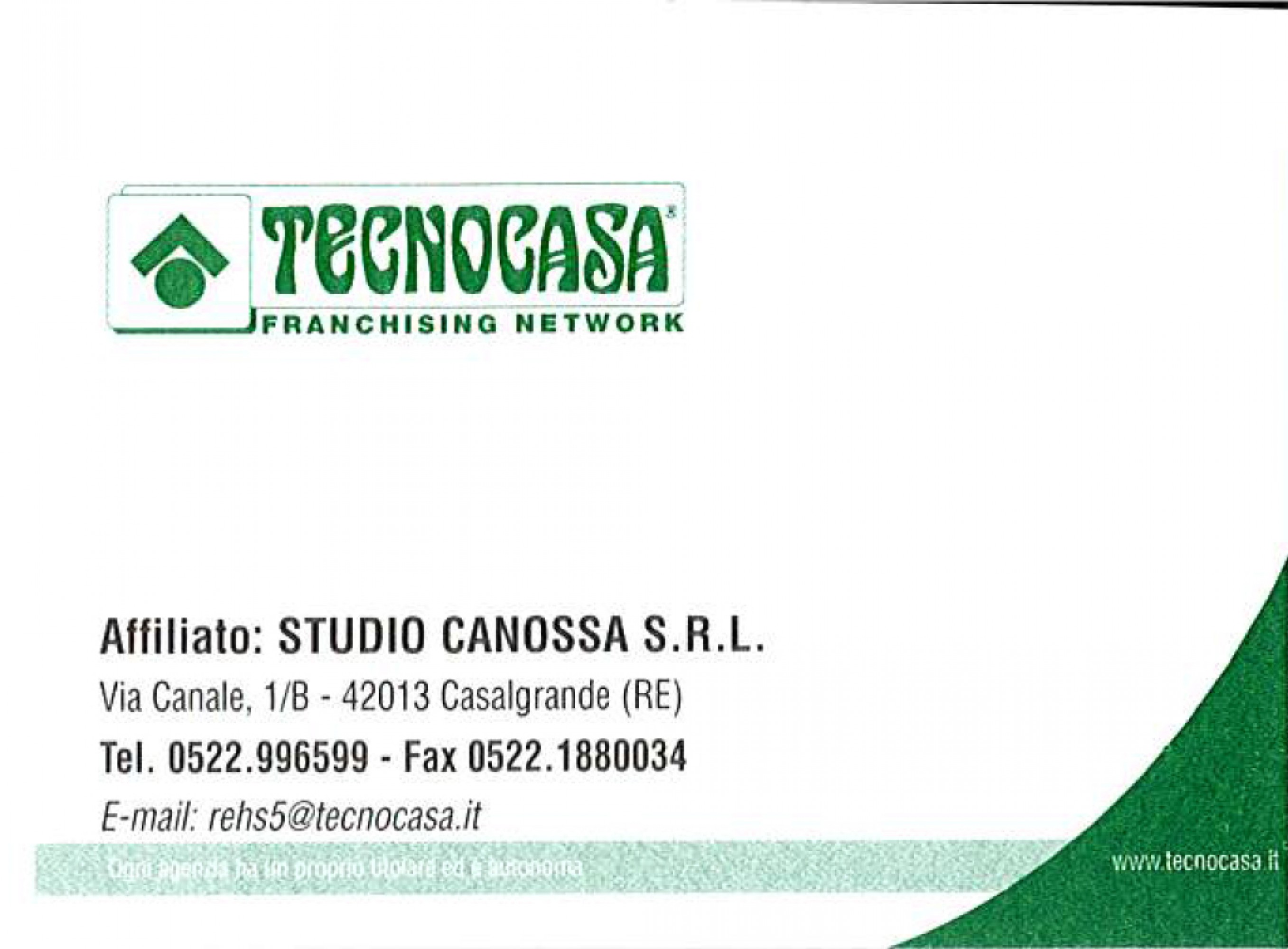 Tecnocasa Studio affiliato Canossa <br> Casalgrande (Re)